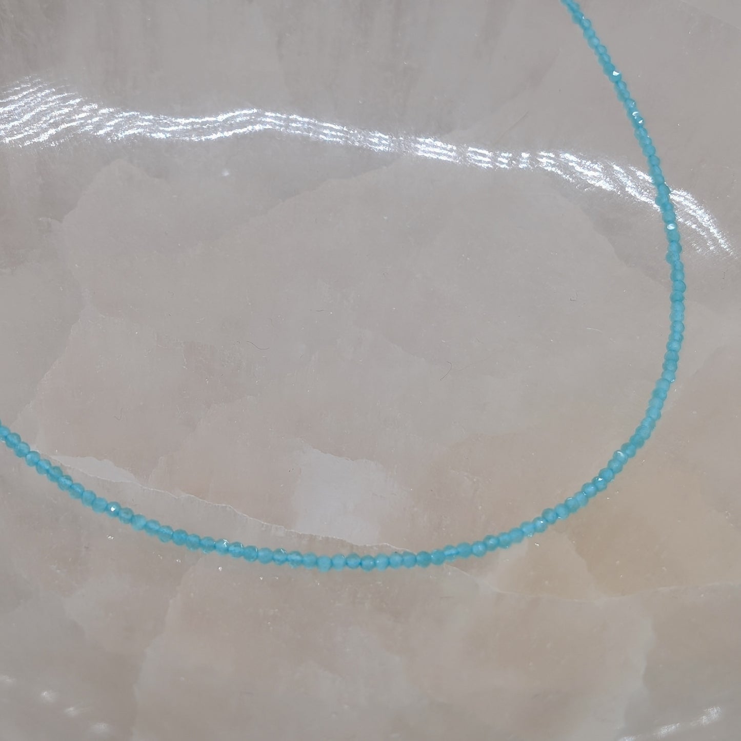 Amazonit Halskette facettiert, 925er Silber