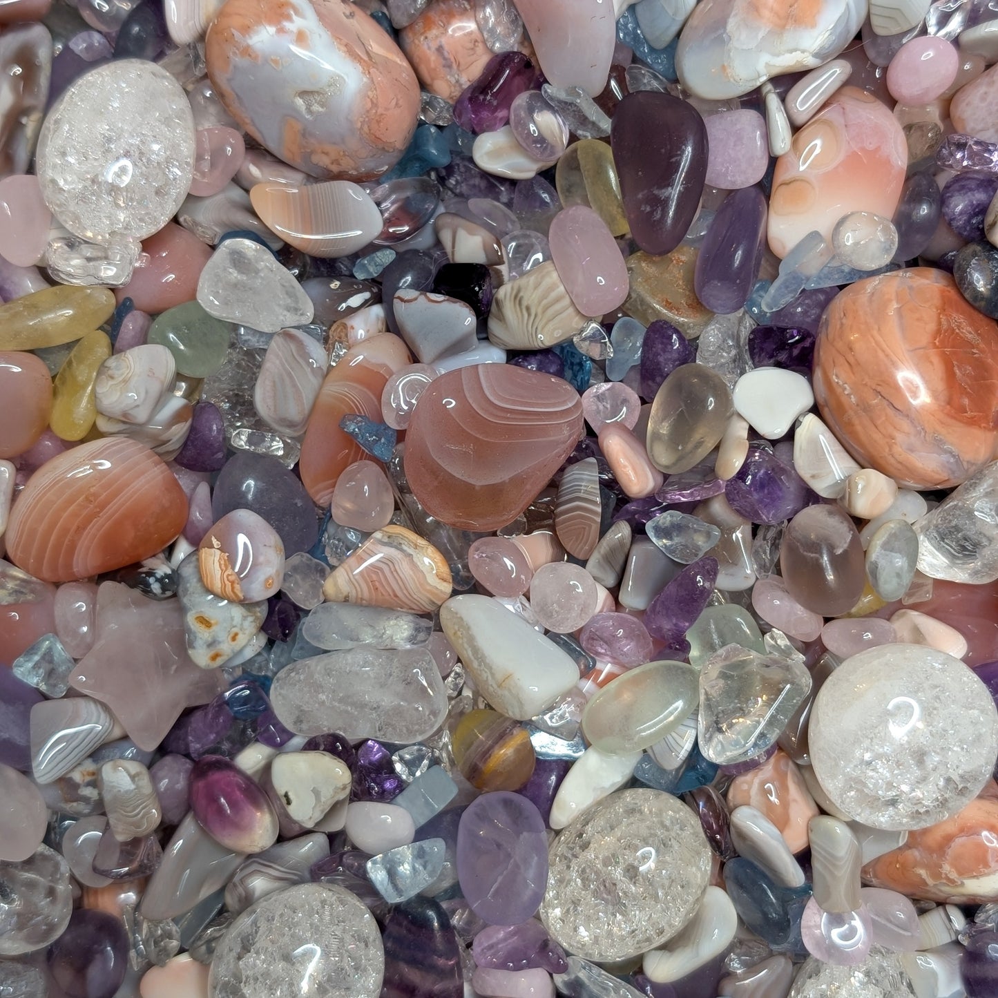 Candy Konfetti mit Aprikosenachat, Botswanaachat und Cotton Candy 🍬🍭