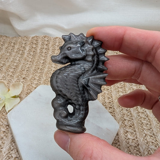 Silber Obsidian Seepferdchen