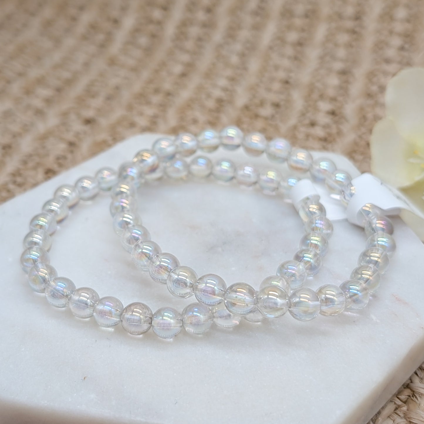 Aura Bergkristall Armband 6 mm