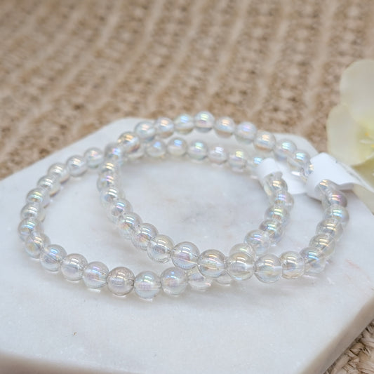 Aura Bergkristall Armband 6 mm