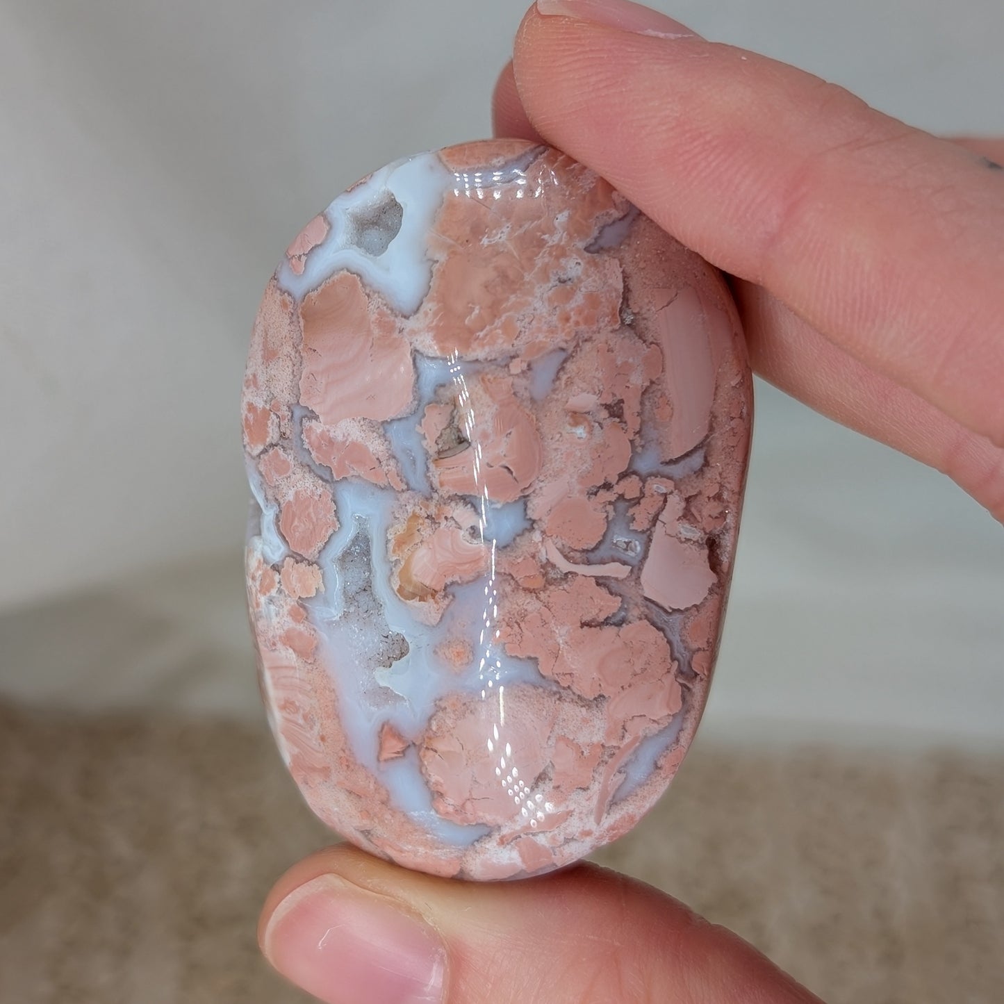 Druzy Cotton Candy Achat Handstein [H]