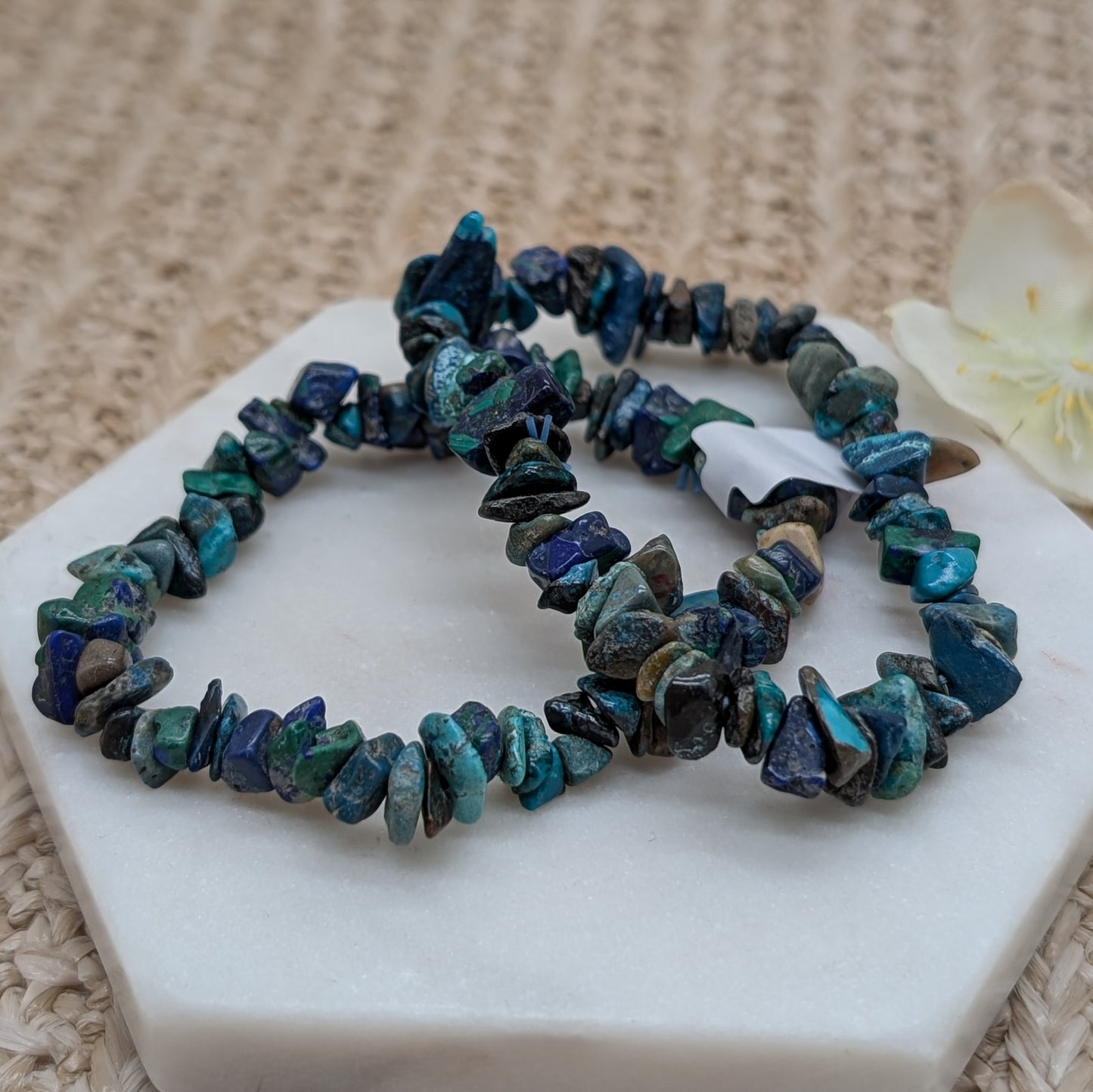 Azurit Malachit Chrysokoll Splitterarmband