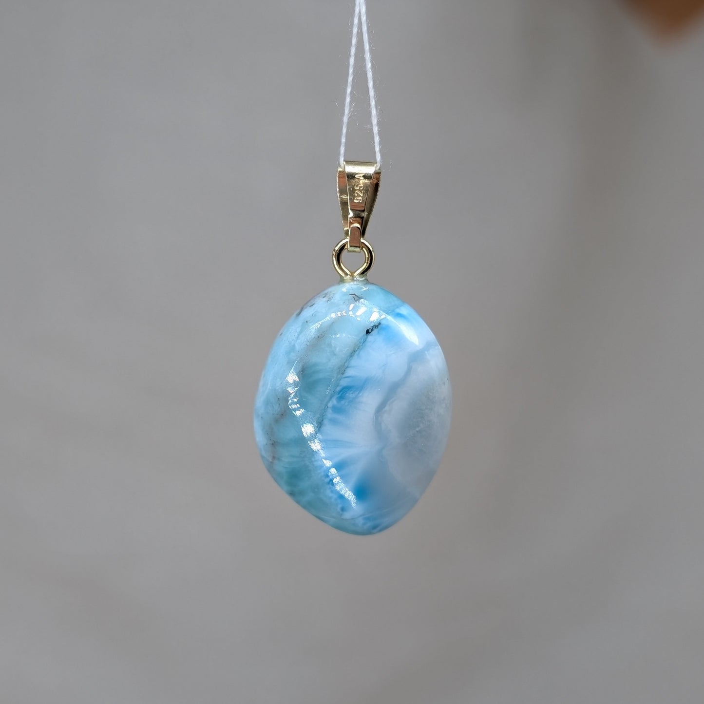 Larimar Kettenanhänger, vergoldet [M]