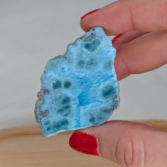 Larimar Anschliff / Rohstein [E]