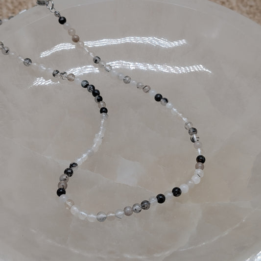 Turmalinquarz Kette Kugel 4,5 mm