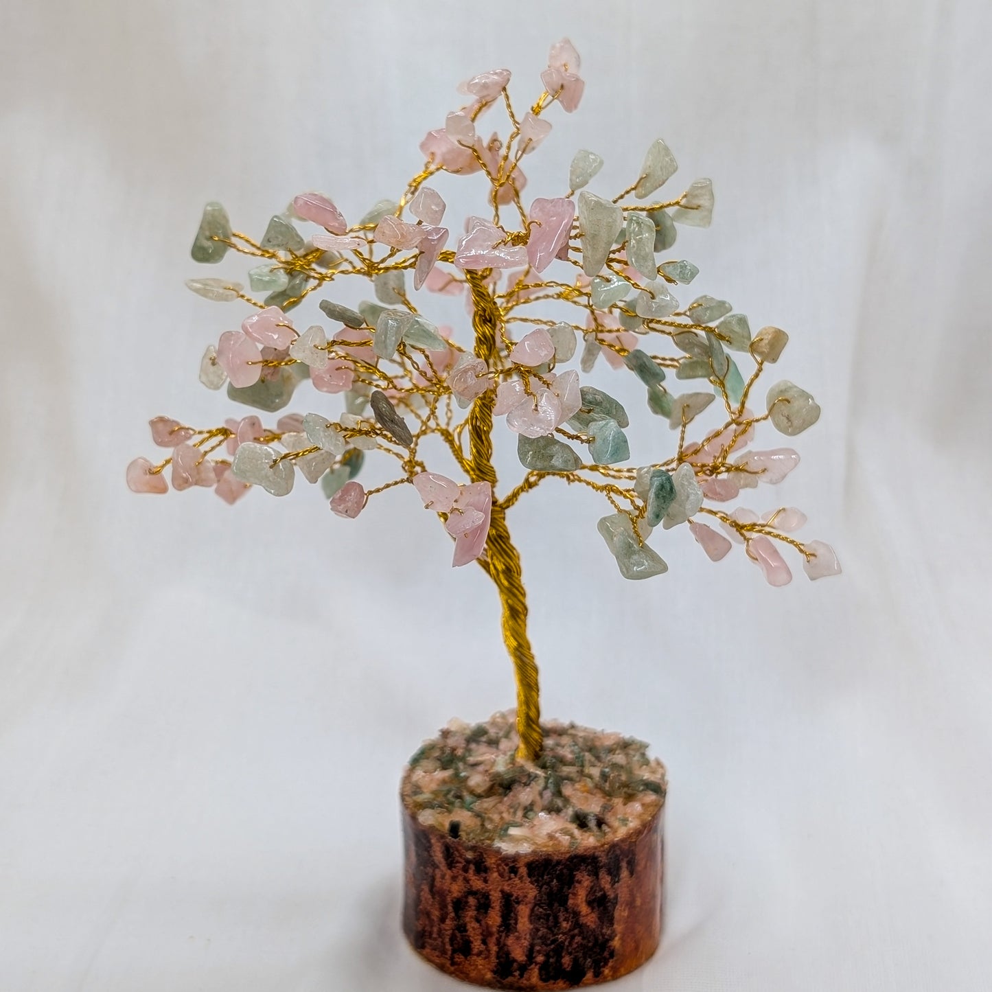 Edelsteinbaum Rosenquarz & grüner Aventurin