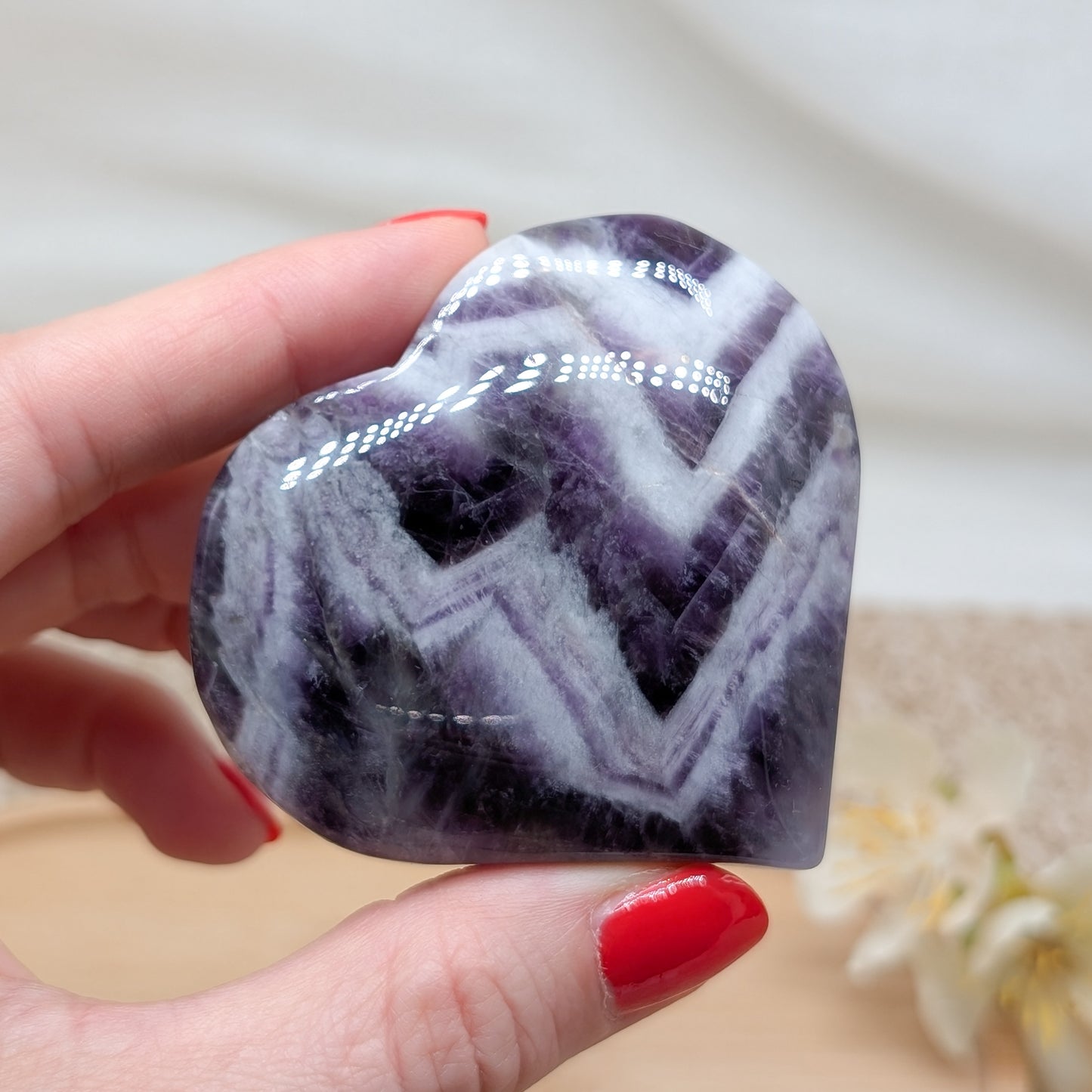 Chevron Amethyst Herz