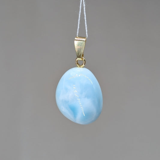 Larimar Kettenanhänger, 925er Silber vergoldet [Q]