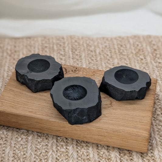 Schungit Platte / Kugelhalter