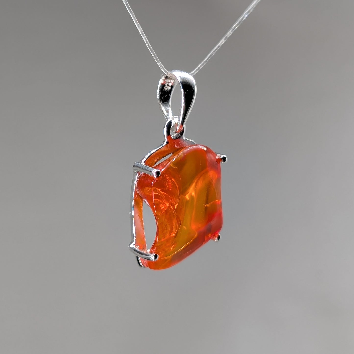 Feueropal Kettenanhänger, 925er silber [L]