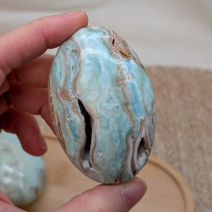 Blauer Aragonit Handstein [A+B]