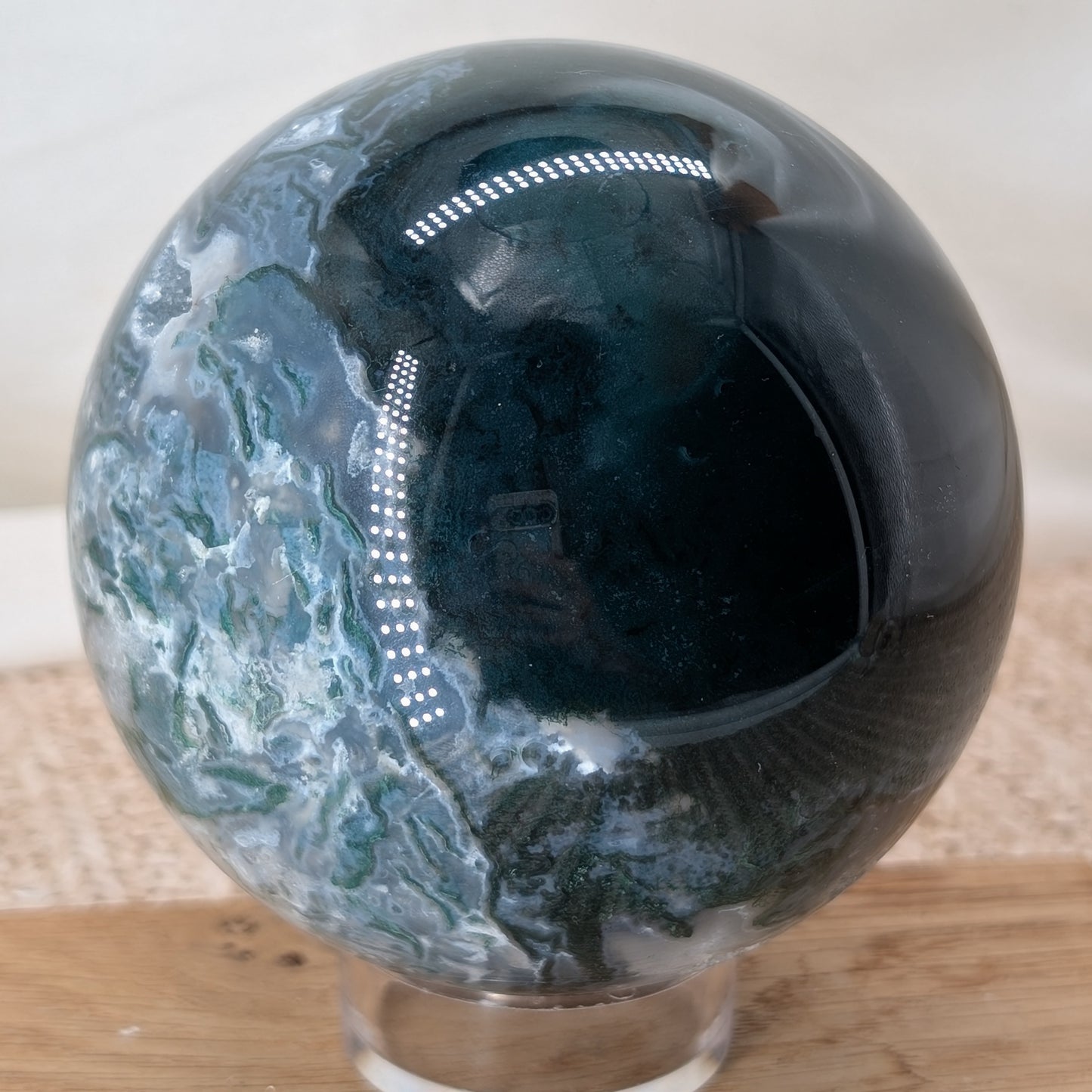 XL Druzy Moosachat Kugel