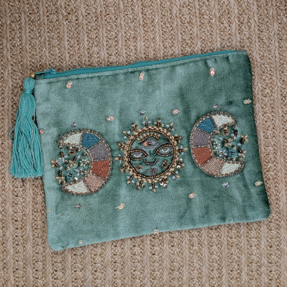 Samtbeutel Sonne und Mond