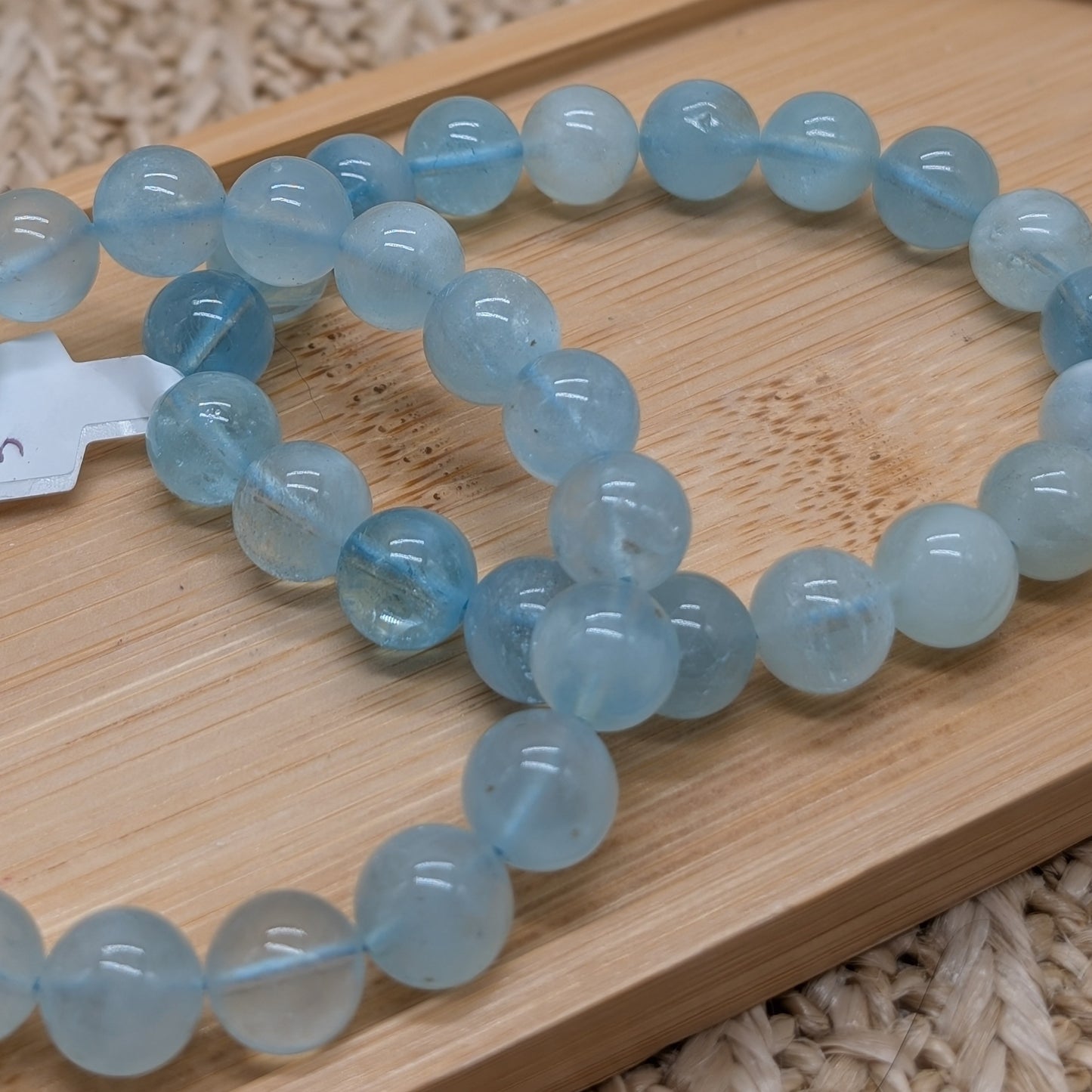 Transparentes Aquamarin Armband 10 mm