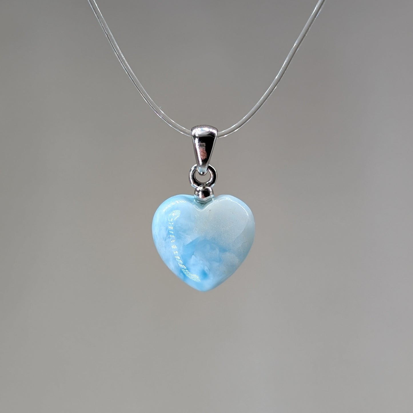 Larimar Kettenanhänger Herz, 925er Silber [B]