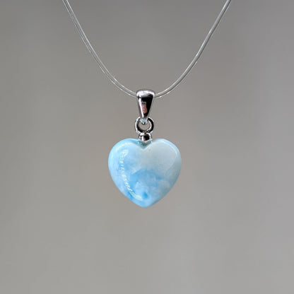 Larimar Kettenanhänger Herz, 925er Silber [B]