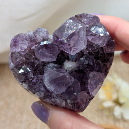 Amethyst Herz mit Quarz