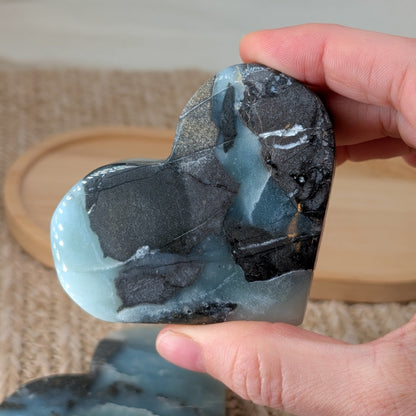 Blauer Calcit Herz [A+B]