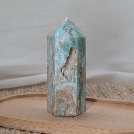 Blauer Aragonit Turm [L]