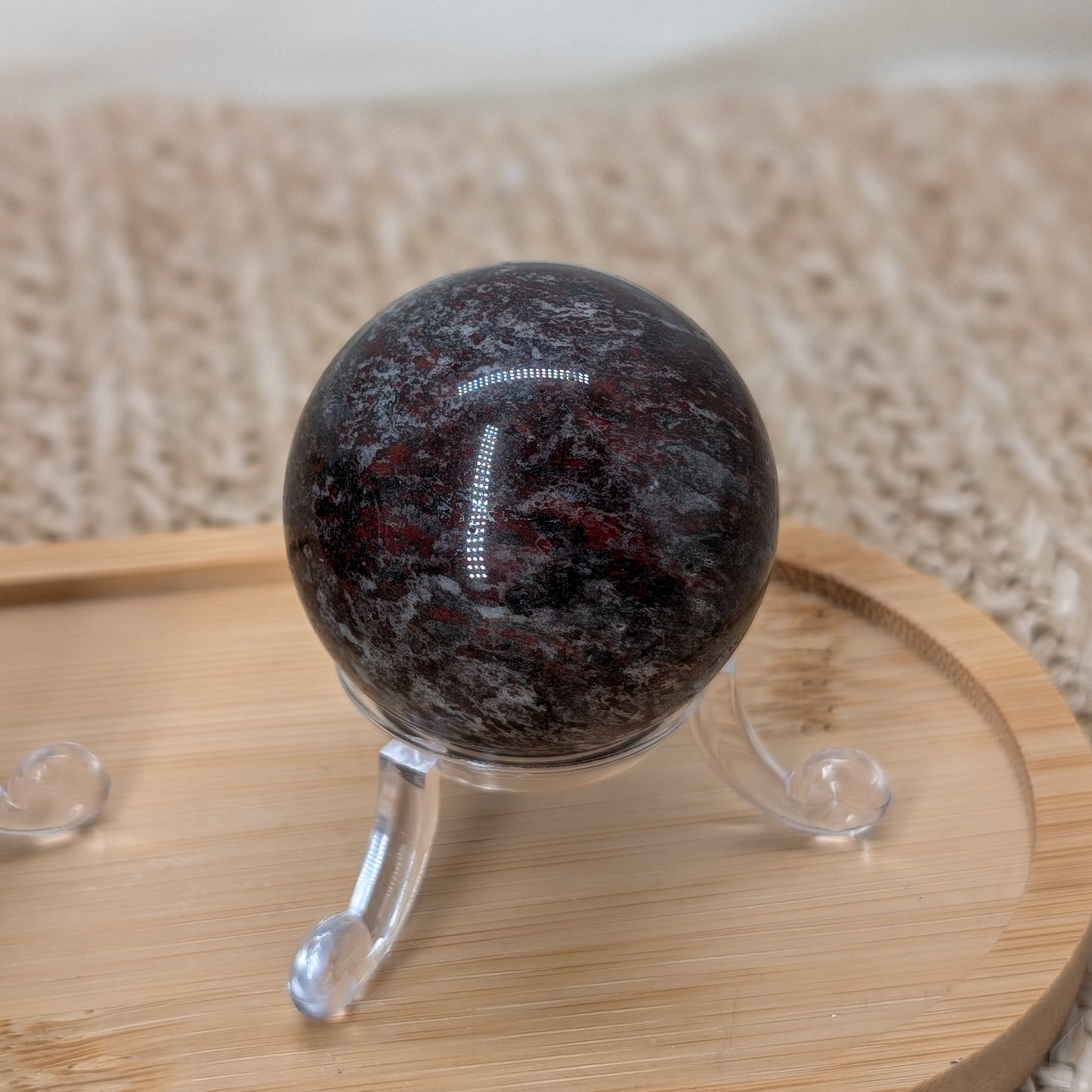 Hämatit und roter Jaspis Kugel [A+B]