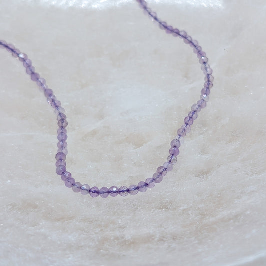 Amethyst Kette Kugel facettiert, 925er Silber