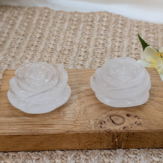 Bergkristall Rose / Blumen Schnitzerei [A+B]