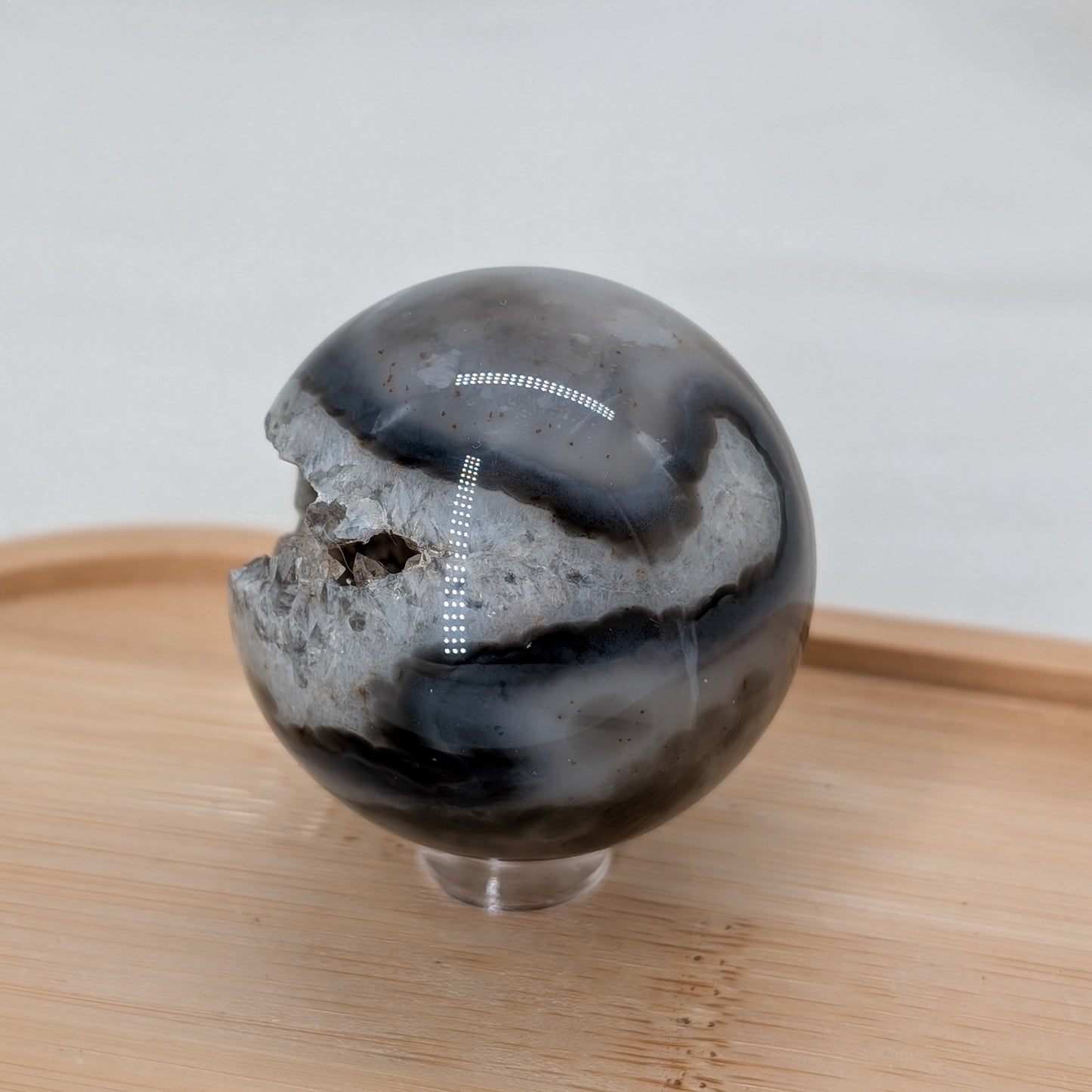 Dunkle Druzy Achat Kugel [F]