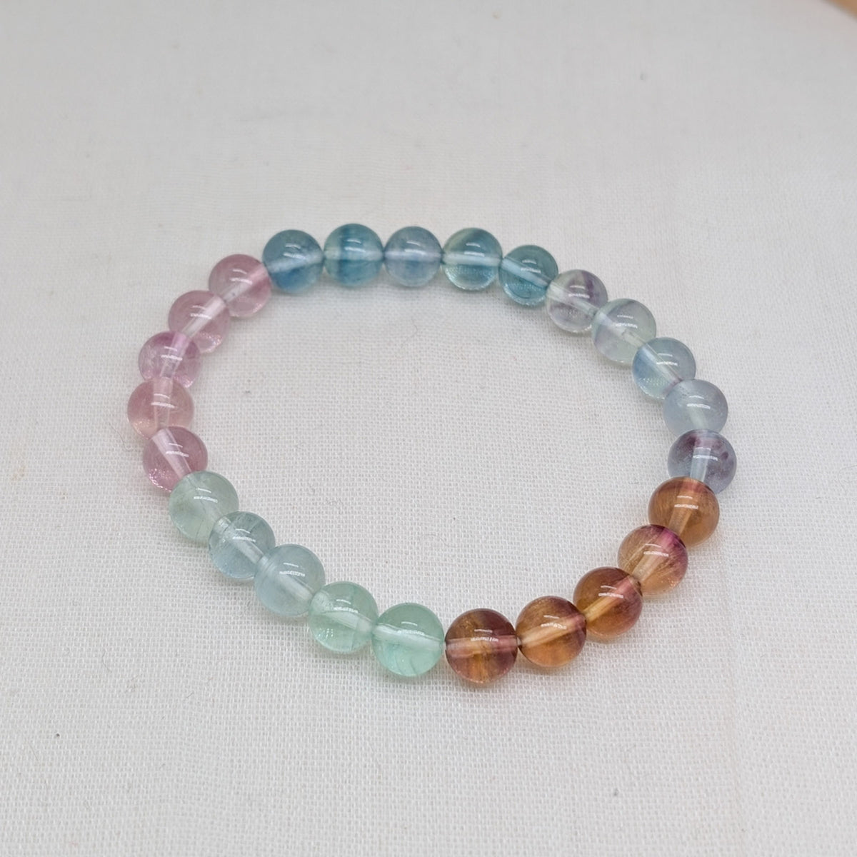 Bunter Fluorit Armband 8 mm