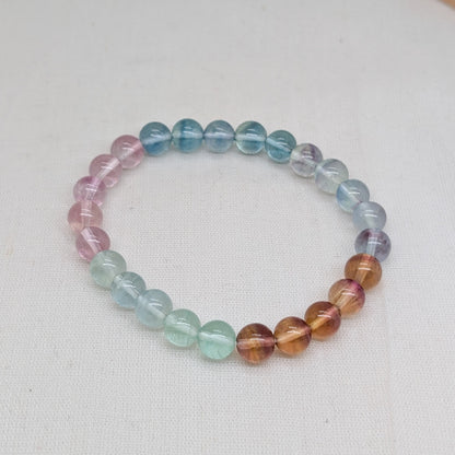 Bunter Fluorit Armband 8 mm