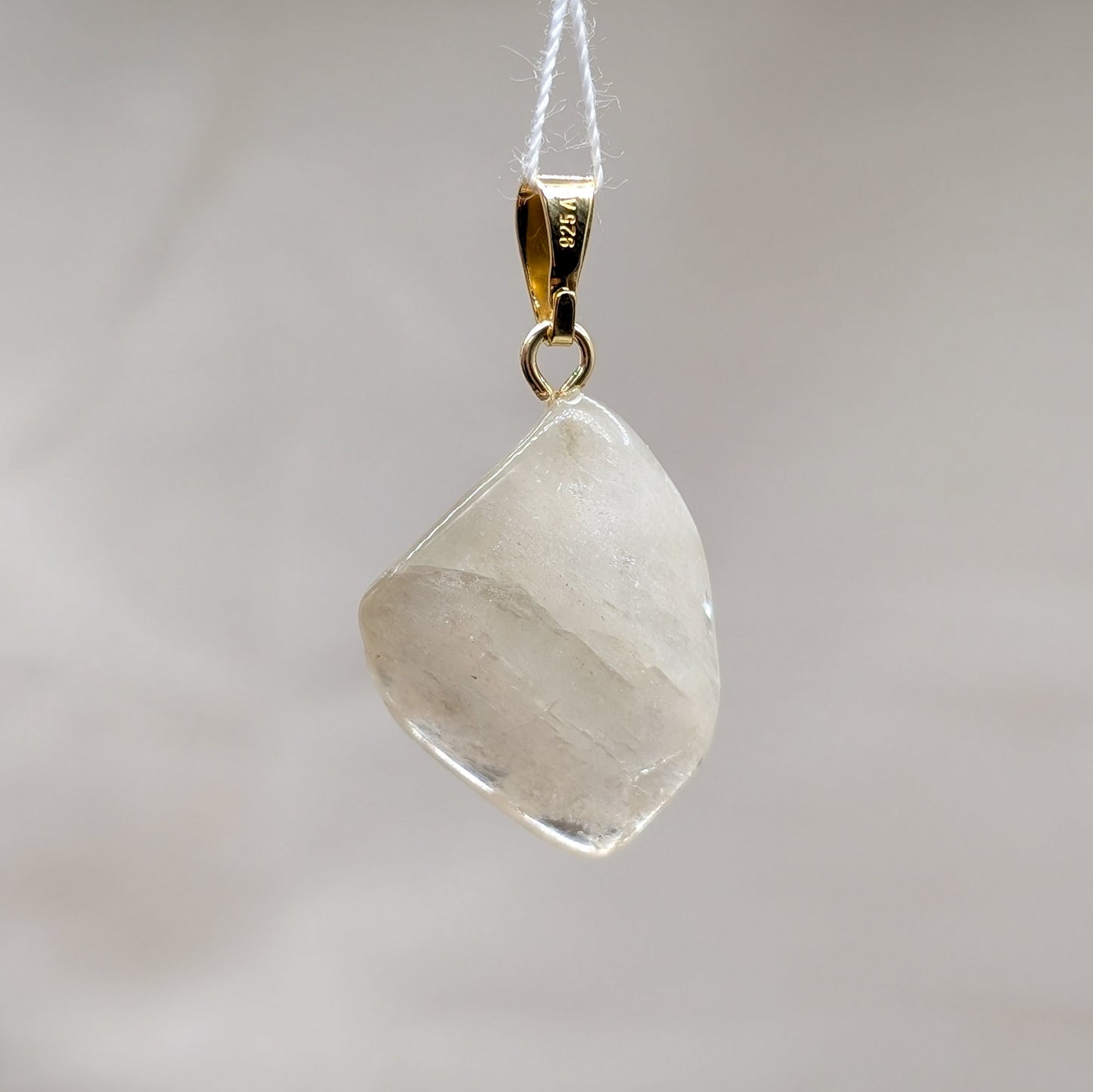 Hiddenit Kettenanhänger, 925er Silber vergoldet [C]