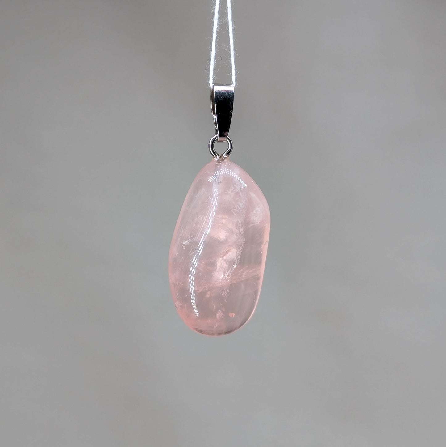 Rosenquarz Kettenanhänger, 925er Silber [O]