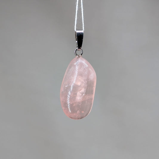 Rosenquarz Kettenanhänger, 925er Silber [O]