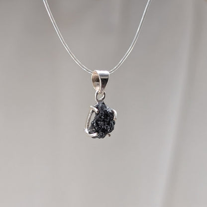 Roher Diamant Kettenanhänger, 925er Silber [A]