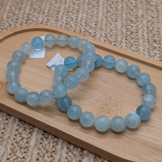 Transparentes Aquamarin Armband 10 mm