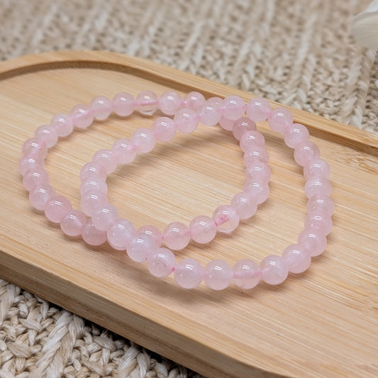 Rosenquarz Armband 6,5mm