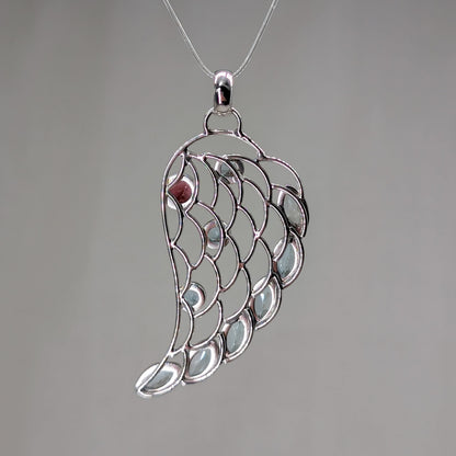 Topas / rosa Turmalin Flügel Kettenanhänger, 925er Silber