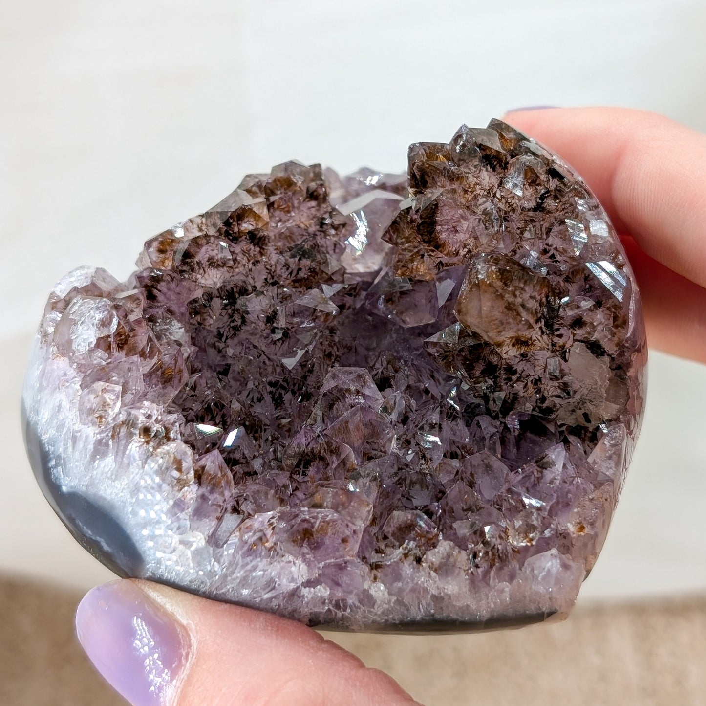 Druzy Amethyst Herz mit Goethit