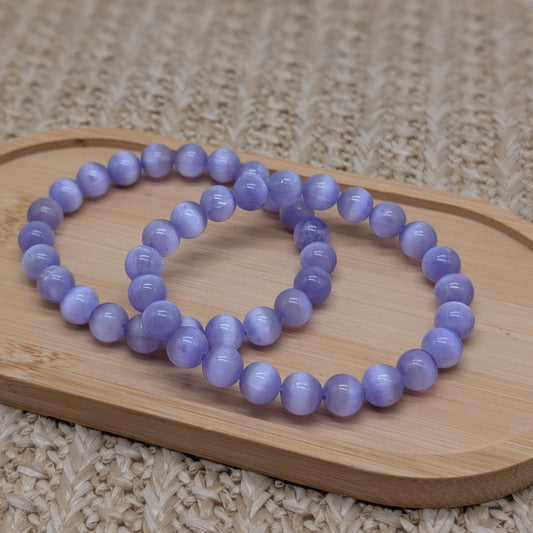 Selenit Armband dunkles Lila 8 mm