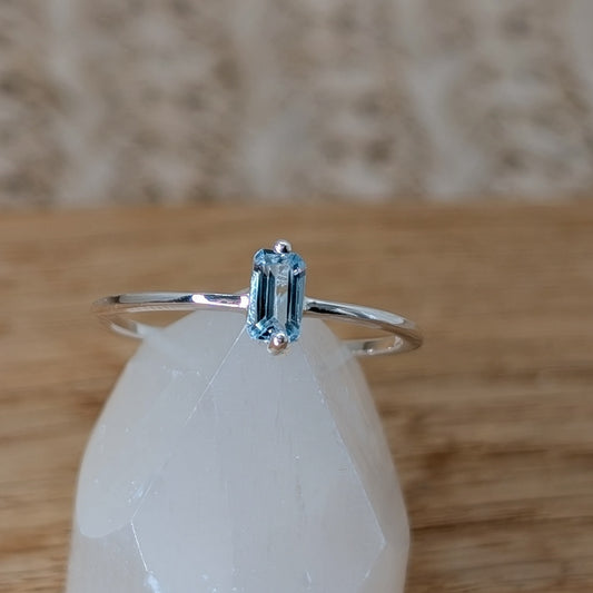 Topas Baguette Ring 925er Silber