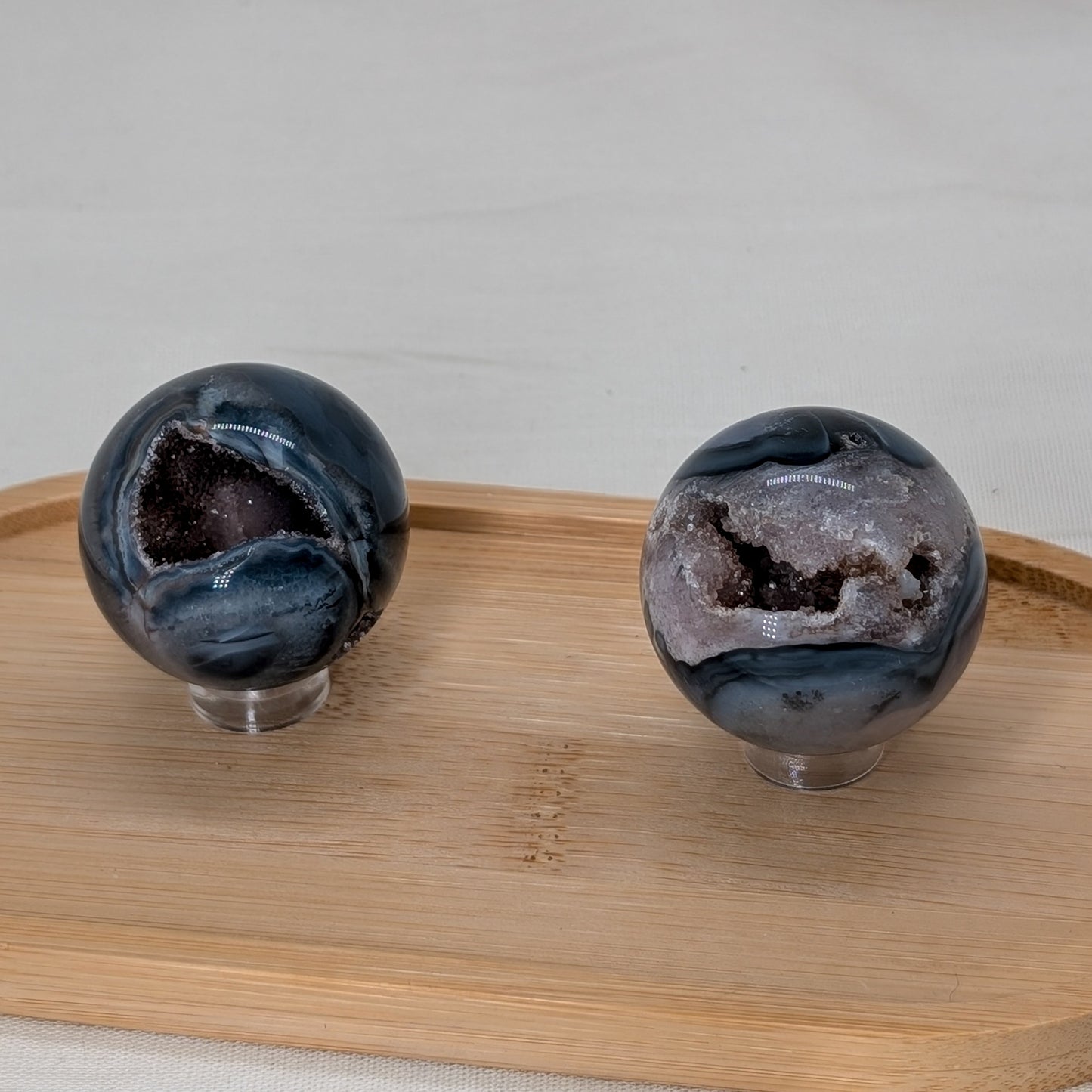 Dunkle Druzy Achat Kugel [A+B]