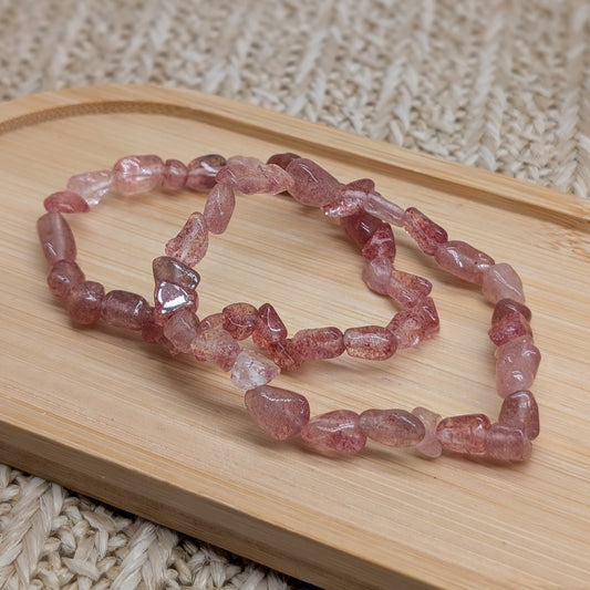 Erdbeerquarz Nugget Armband