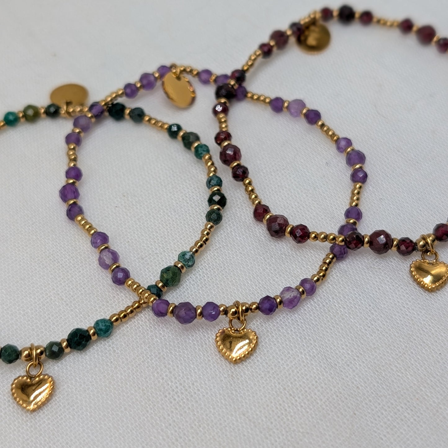 Armband facettiert Herz Charm [3 Varianten]