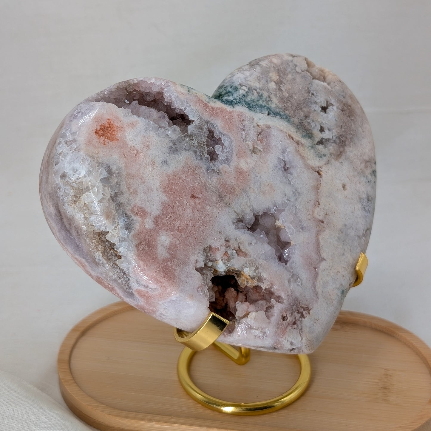 Großes Pink Amethyst Herz auf Ständer [PF]