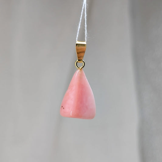 Pink Opal Kettenanhänger, vergoldet [H]