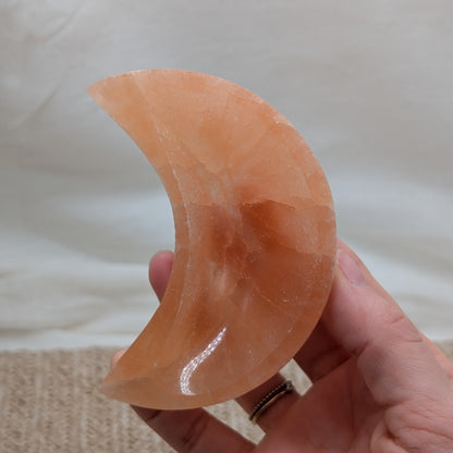 Oranger Selenit Schale Mond