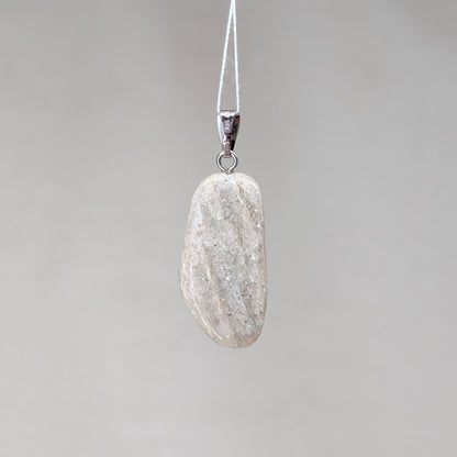 Weißer Aventurin Kettenanhänger, 925er Silber [F]