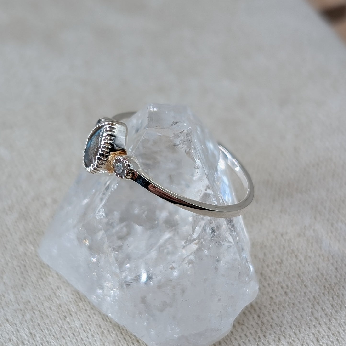 Tropfen Triple Ring 925er Silber [Labradorit]