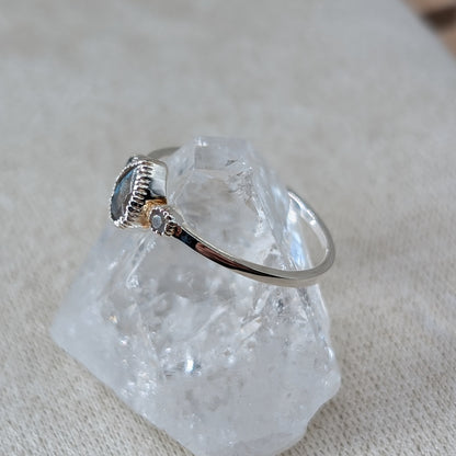 Tropfen Triple Ring 925er Silber [Labradorit]