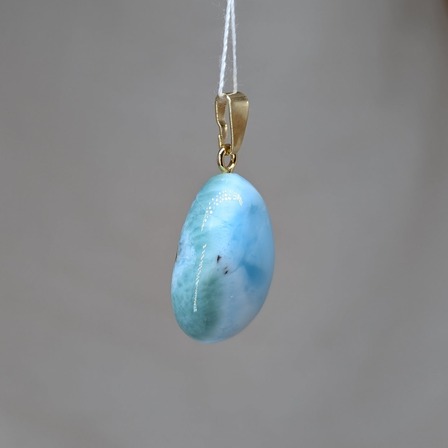 Larimar Kettenanhänger, vergoldet [R]